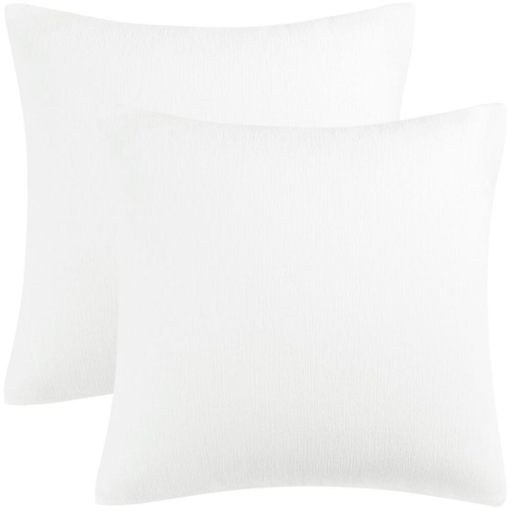 Set of 2 Soft Chenille Throw Pillow Covers Water Repellent20"x20" White